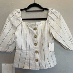 Forever21 set contemporary beautiful  top and shorts off white withblack stripes
